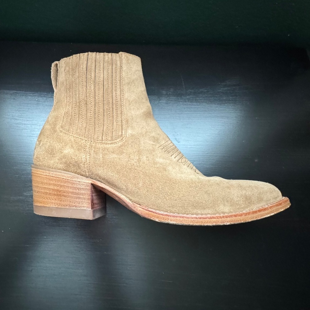 TECOVAS Latte Suede "Taylor" Cowgirl Boots - 9.5B - XLNT - Picture 3 of 13